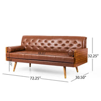 Canapé capitonné Barnard Mid-century avec oreillers décoratifs par Christopher Knight Home