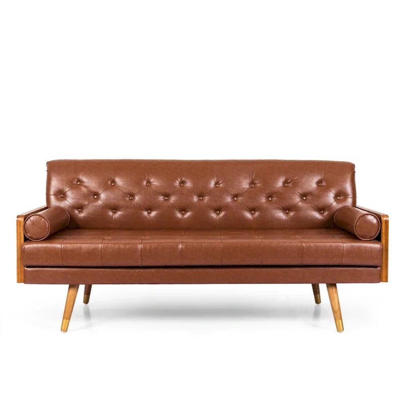 Canapé capitonné Barnard Mid-century avec oreillers décoratifs par Christopher Knight Home