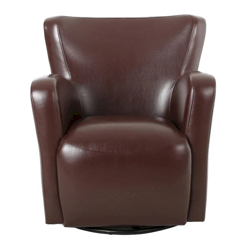Fauteuil pivotant club à oreilles en cuir reconstitué Angelo par Christopher Knight Home