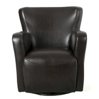 Fauteuil pivotant club à oreilles en cuir reconstitué Angelo par Christopher Knight Home