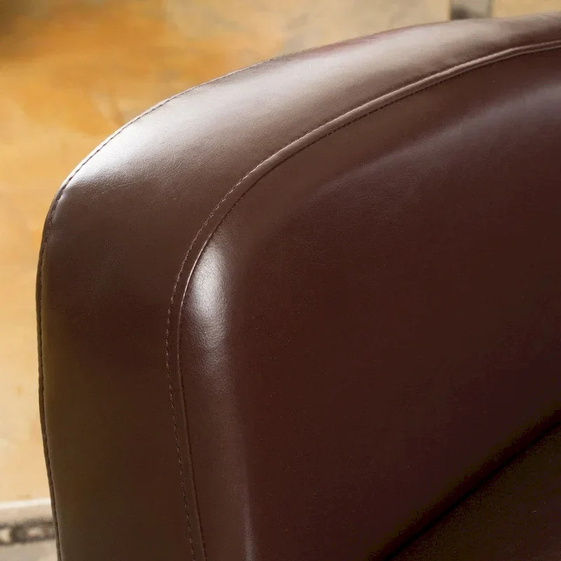 Fauteuil pivotant club à oreilles en cuir reconstitué Angelo par Christopher Knight Home