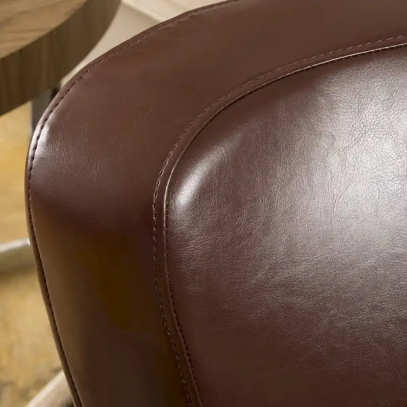 Fauteuil pivotant club à oreilles en cuir reconstitué Angelo par Christopher Knight Home