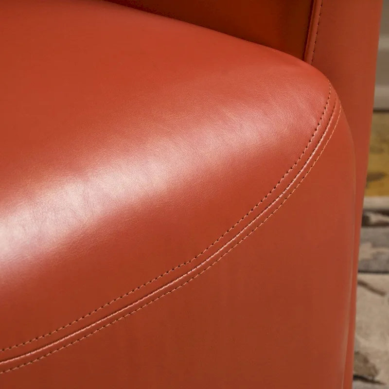 Fauteuil pivotant club à oreilles en cuir reconstitué Angelo par Christopher Knight Home