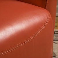 Fauteuil pivotant club à oreilles en cuir reconstitué Angelo par Christopher Knight Home