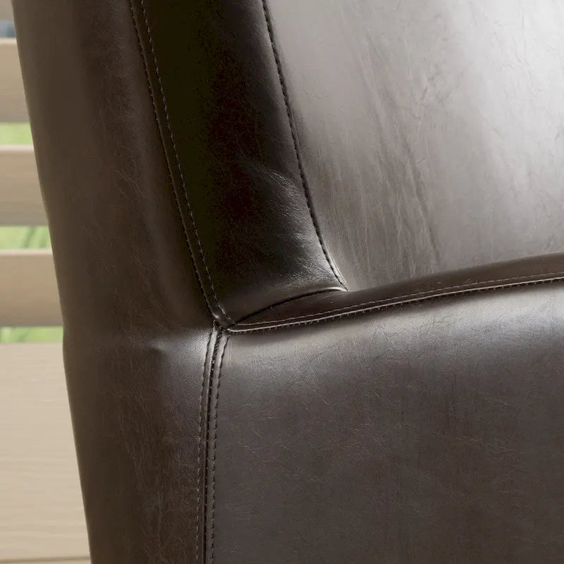 Fauteuil pivotant club à oreilles en cuir reconstitué Angelo par Christopher Knight Home