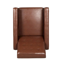 Fauteuil Inclinable Capitonné Milieu de Siècle Mervynn en Similicuir par Christopher Knight Home
