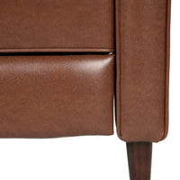 Fauteuil Inclinable Capitonné Milieu de Siècle Mervynn en Similicuir par Christopher Knight Home
