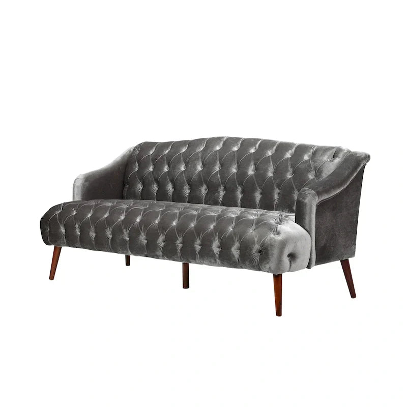 Canapé Adelia en velours capitonné style moderne glamour de Christopher Knight Home