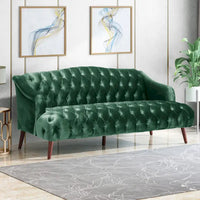 Canapé Adelia en velours capitonné style moderne glamour de Christopher Knight Home