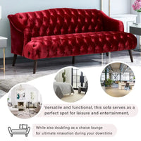 Canapé Adelia en velours capitonné style moderne glamour de Christopher Knight Home