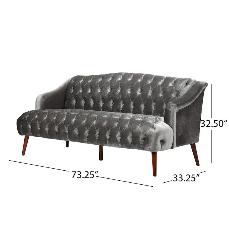 Canapé Adelia en velours capitonné style moderne glamour de Christopher Knight Home