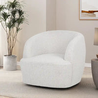 Fauteuil Club Pivotant Rembourré en Boucle Texturé Mokena par Christopher Knight Home