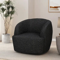 Fauteuil Club Pivotant Rembourré en Boucle Texturé Mokena par Christopher Knight Home