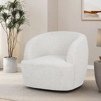 Fauteuil Club Pivotant Rembourré en Boucle Texturé Mokena par Christopher Knight Home
