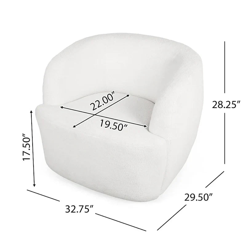 Fauteuil Club Pivotant Rembourré en Boucle Texturé Mokena par Christopher Knight Home