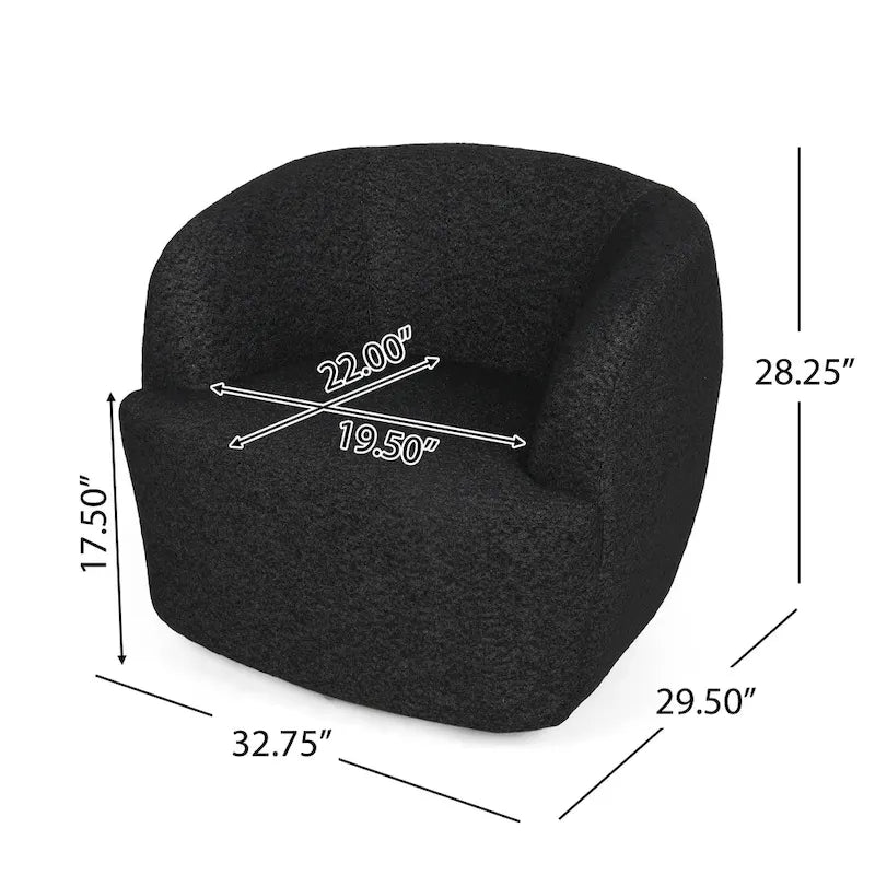 Fauteuil Club Pivotant Rembourré en Boucle Texturé Mokena par Christopher Knight Home