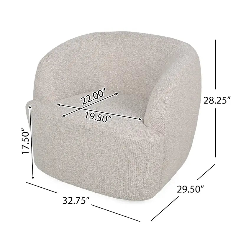 Fauteuil Club Pivotant Rembourré en Boucle Texturé Mokena par Christopher Knight Home