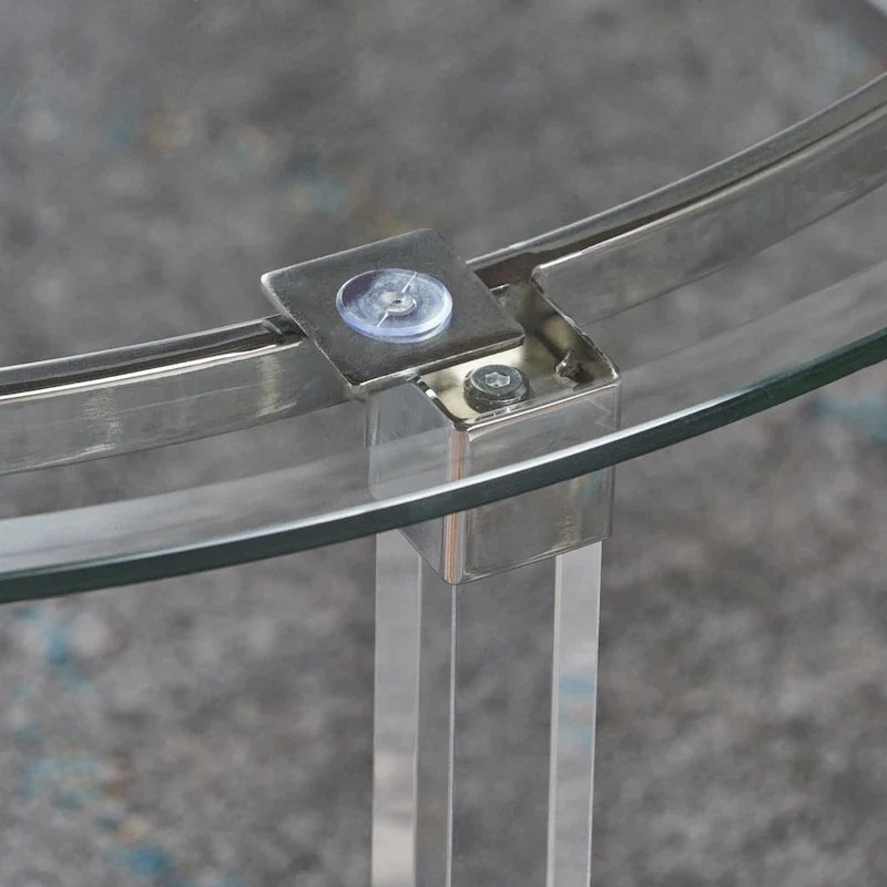Table basse ronde en verre Elowen par Christopher Knight Home - 35,5 L x 35,5 L x 18 H