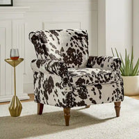 Nyctelius - Fauteuil d'appoint traditionnel en polyester avec accoudoirs roulés et clous décoratifs par HULALA HOME