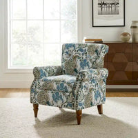 Nyctelius - Fauteuil d'appoint traditionnel en polyester avec accoudoirs roulés et clous décoratifs par HULALA HOME
