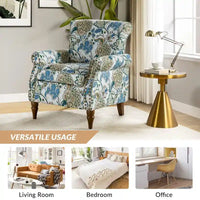 Nyctelius - Fauteuil d'appoint traditionnel en polyester avec accoudoirs roulés et clous décoratifs par HULALA HOME