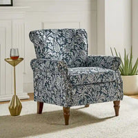 Nyctelius - Fauteuil d'appoint traditionnel en polyester avec accoudoirs roulés et clous décoratifs par HULALA HOME