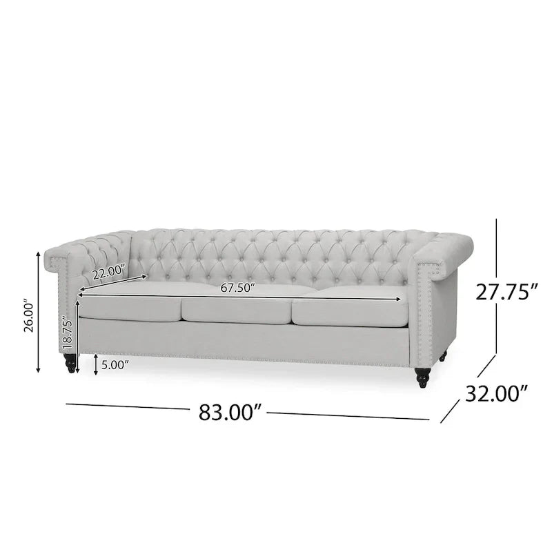 Canapé Chesterfield capitonné gris Parkhurst de Christopher Knight Home