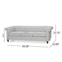Canapé Chesterfield capitonné gris Parkhurst de Christopher Knight Home