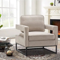 Fauteuil d'appoint moderne avec accoudoirs, Fauteuil de salon rembourré de style Mid-century