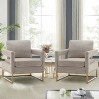 Fauteuil d'appoint moderne avec accoudoirs, Fauteuil de salon rembourré de style Mid-century