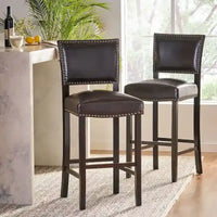 Tabouret de bar Mayfield contemporain en cuir reconstitué (ensemble de 2) par Christopher Knight Home - 22,25 P x 18,50 L x 44,50 H