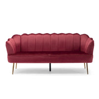 Canapé 3 places Reitz Glam Velvet Shell de Christopher Knight Home - 76,25 L x 29,25 l x 33,50 H