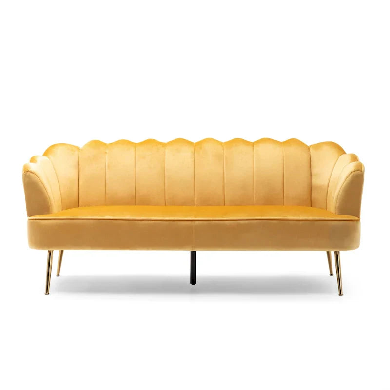 Canapé 3 places Reitz Glam Velvet Shell de Christopher Knight Home - 76,25 L x 29,25 l x 33,50 H