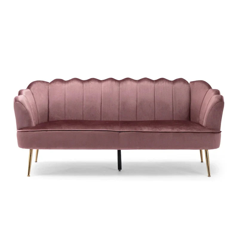 Canapé 3 places Reitz Glam Velvet Shell de Christopher Knight Home - 76,25 L x 29,25 l x 33,50 H