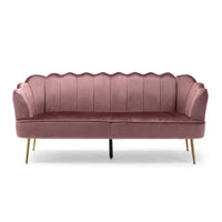 Canapé 3 places Reitz Glam Velvet Shell de Christopher Knight Home - 76,25 L x 29,25 l x 33,50 H