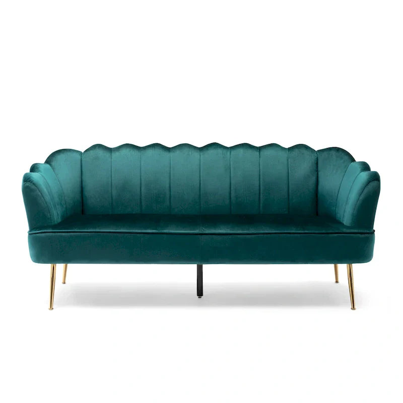 Canapé 3 places Reitz Glam Velvet Shell de Christopher Knight Home - 76,25 L x 29,25 l x 33,50 H