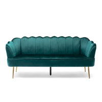 Canapé 3 places Reitz Glam Velvet Shell de Christopher Knight Home - 76,25 L x 29,25 l x 33,50 H