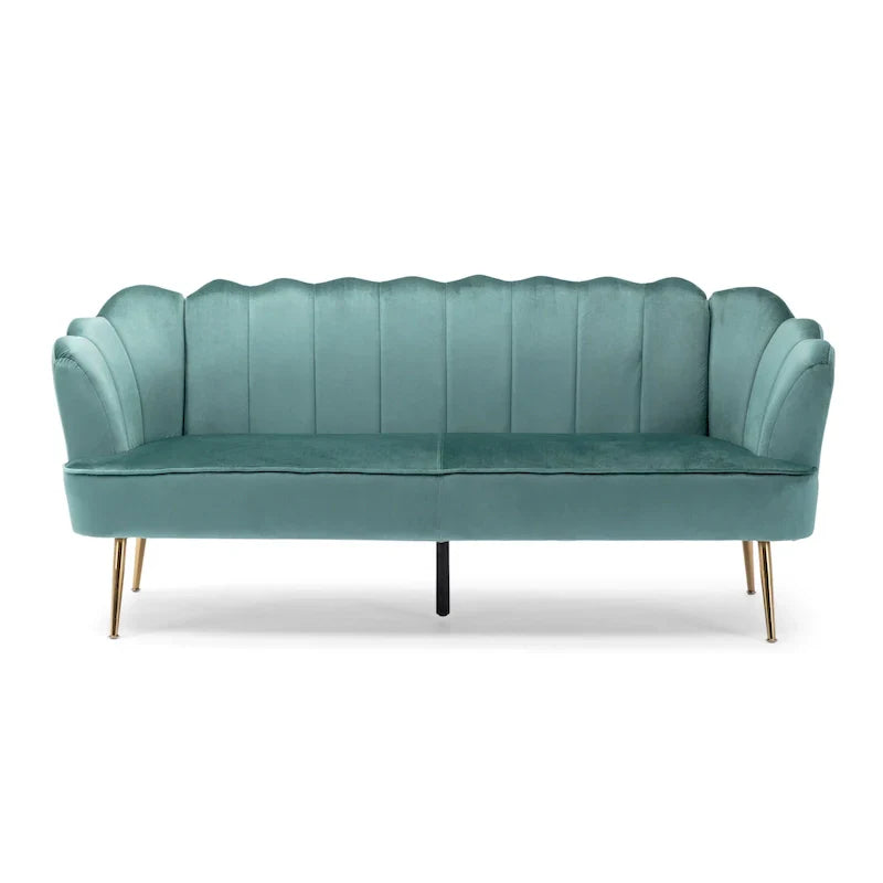 Canapé 3 places Reitz Glam Velvet Shell de Christopher Knight Home - 76,25 L x 29,25 l x 33,50 H