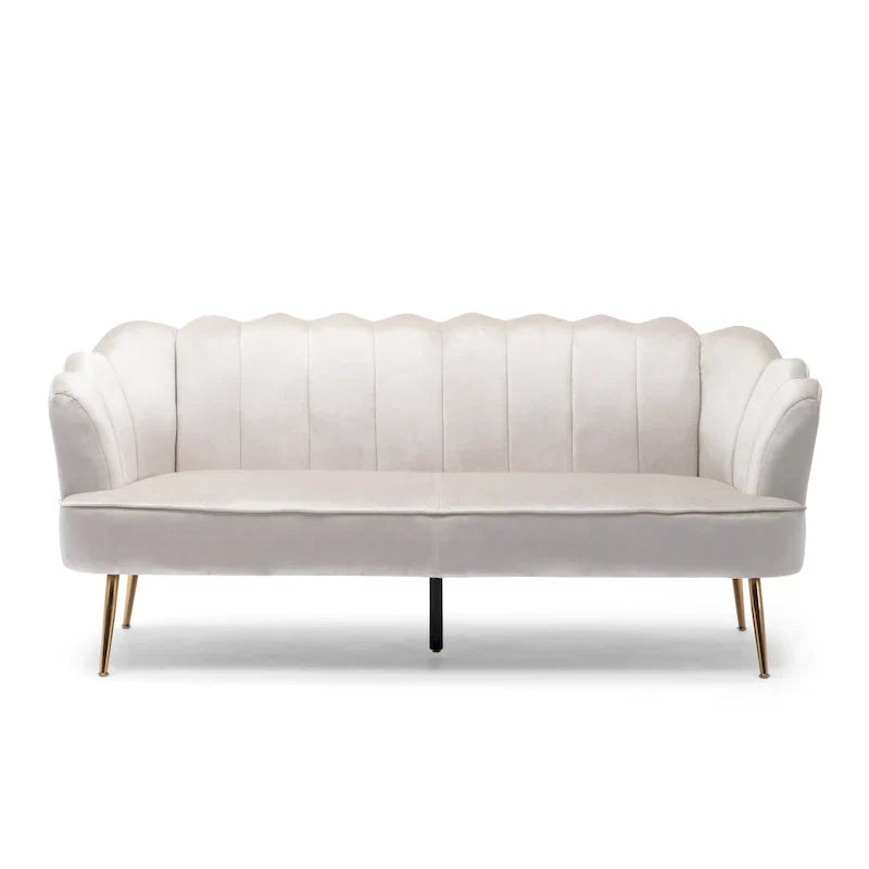 Canapé 3 places Reitz Glam Velvet Shell de Christopher Knight Home - 76,25 L x 29,25 l x 33,50 H