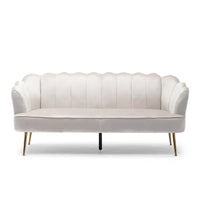 Canapé 3 places Reitz Glam Velvet Shell de Christopher Knight Home - 76,25 L x 29,25 l x 33,50 H