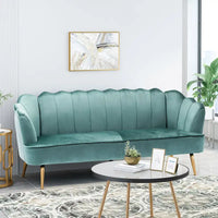 Canapé 3 places Reitz Glam Velvet Shell de Christopher Knight Home - 76,25 L x 29,25 l x 33,50 H