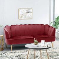 Canapé 3 places Reitz Glam Velvet Shell de Christopher Knight Home - 76,25 L x 29,25 l x 33,50 H