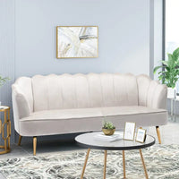 Canapé 3 places Reitz Glam Velvet Shell de Christopher Knight Home - 76,25 L x 29,25 l x 33,50 H