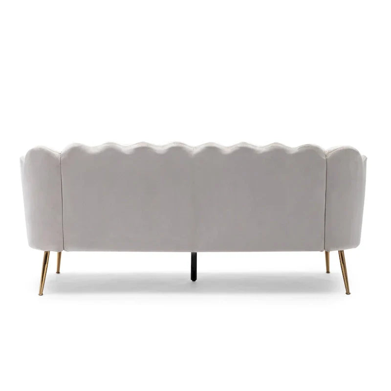 Canapé 3 places Reitz Glam Velvet Shell de Christopher Knight Home - 76,25 L x 29,25 l x 33,50 H