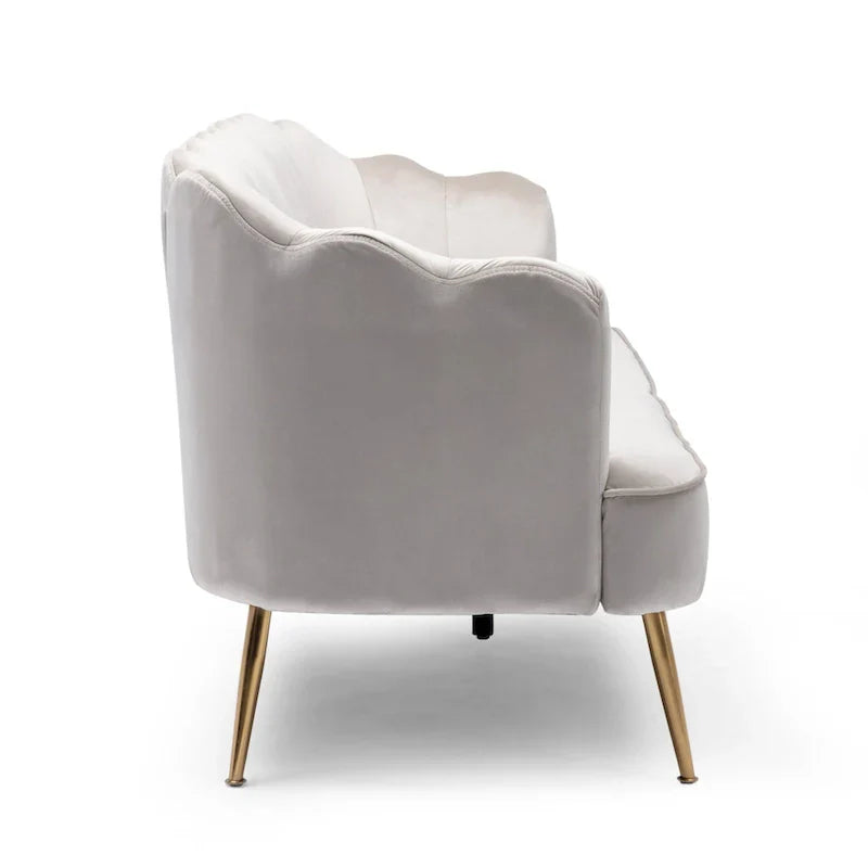Canapé 3 places Reitz Glam Velvet Shell de Christopher Knight Home - 76,25 L x 29,25 l x 33,50 H