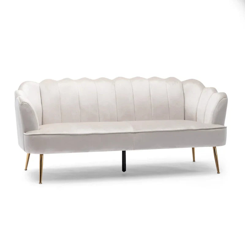Canapé 3 places Reitz Glam Velvet Shell de Christopher Knight Home - 76,25 L x 29,25 l x 33,50 H