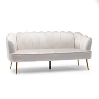 Canapé 3 places Reitz Glam Velvet Shell de Christopher Knight Home - 76,25 L x 29,25 l x 33,50 H