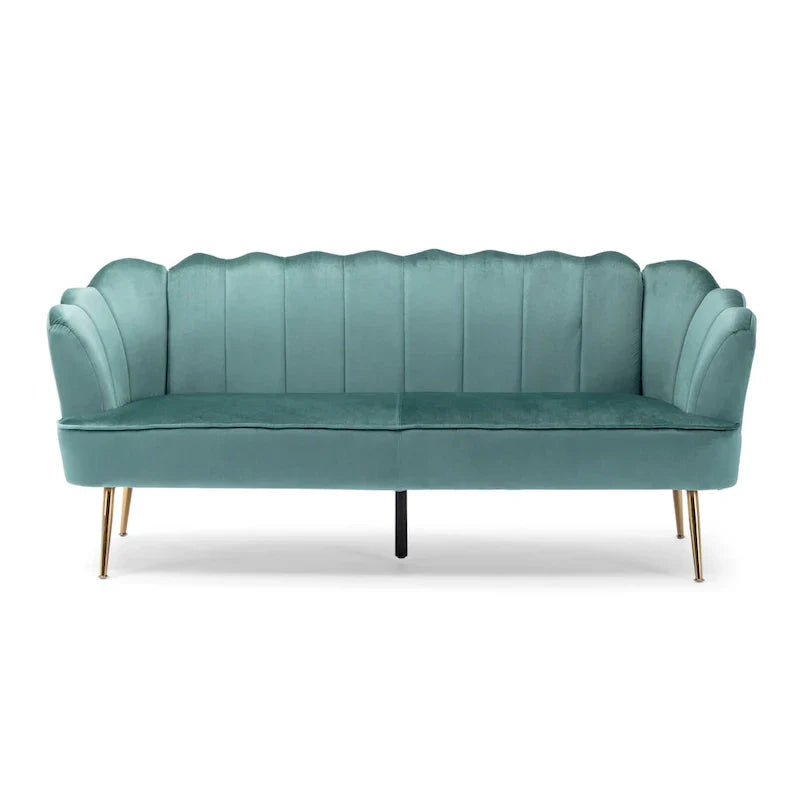 Canapé 3 places Reitz Glam Velvet Shell de Christopher Knight Home - 76,25 L x 29,25 l x 33,50 H