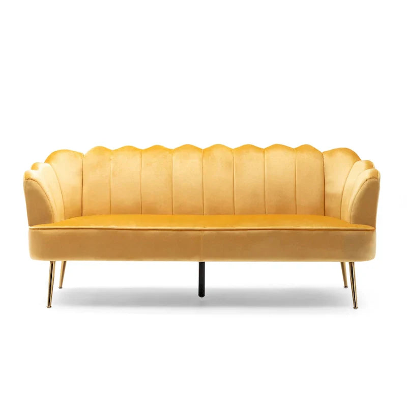 Canapé 3 places Reitz Glam Velvet Shell de Christopher Knight Home - 76,25 L x 29,25 l x 33,50 H