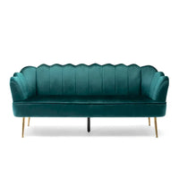 Canapé 3 places Reitz Glam Velvet Shell de Christopher Knight Home - 76,25 L x 29,25 l x 33,50 H